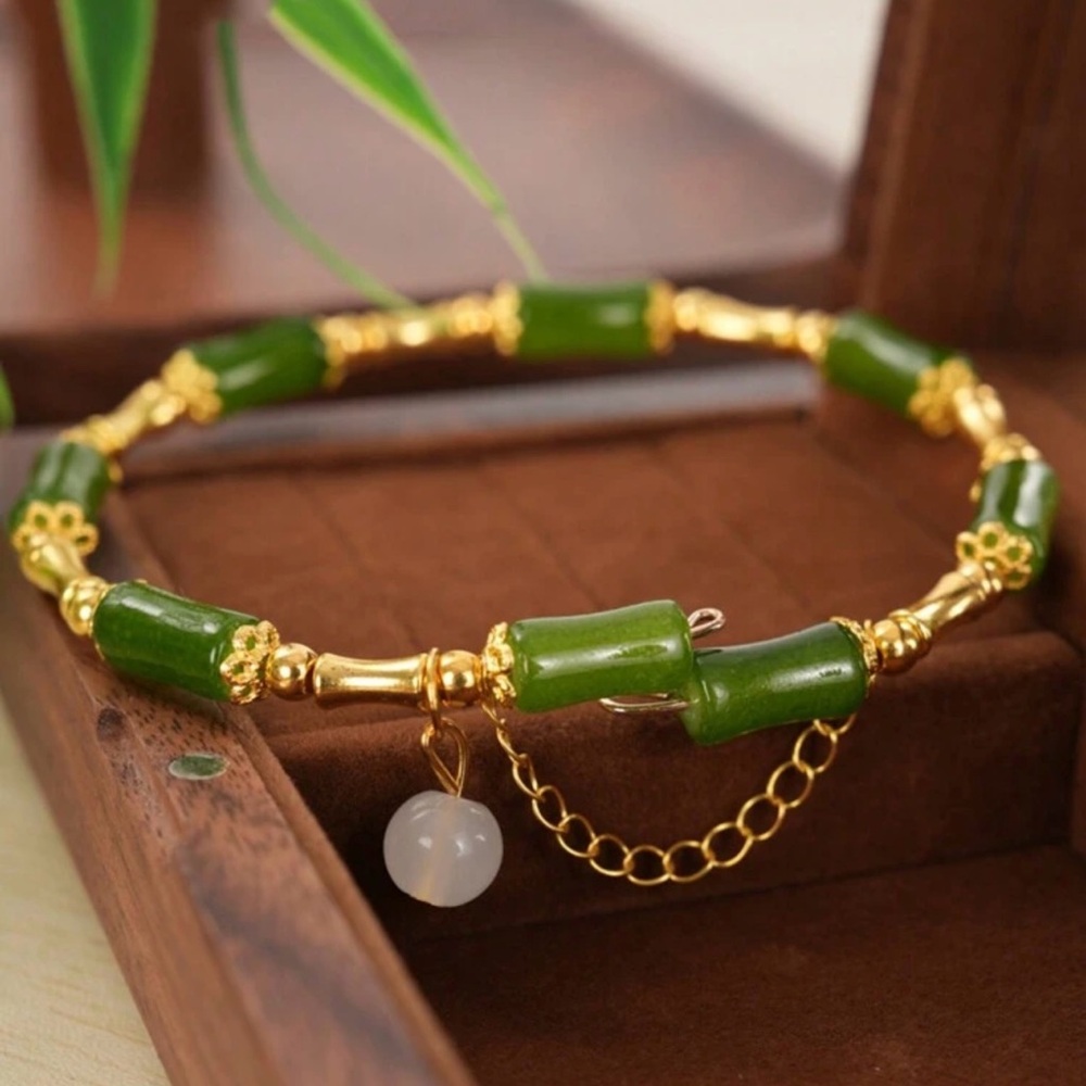 Elegant Traditional Chinese Bamboo Charm Bracelet